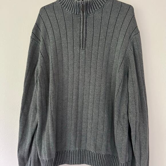 Bass Heritage collection Henley ribbed sweater mock neck prep classic cotton XXL - Picture 5 of 9